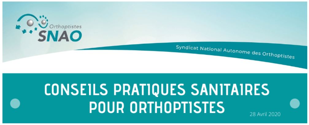 Conseils pratiques sanitaires pour Orthoptistes - SNAO