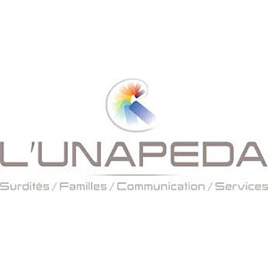 Logo de l'UNAPEDA, surdité, familles, communication, services